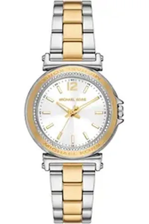Michael Kors Quarzuhr MINI MAREN MK7492, Armbanduhr, Damenuhr, Edelstahlarmband, analog, Glassteine goldfarben