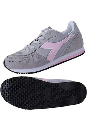Diadora Simple Run GS Sneaker Lifestyle Schuhe, Dezenter Sportstyle grau|rosa 35,5 EU