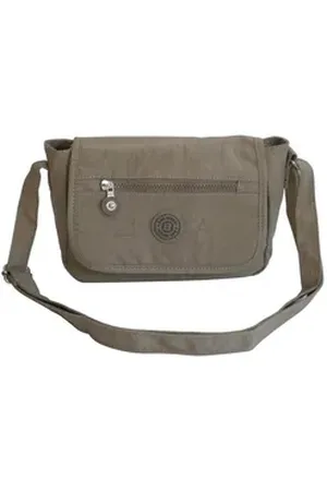 Bag Street Umhängetasche - Crinkle Damen Umhängetasche Stofftasche Handtasche Auswah braun