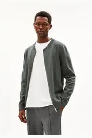 Armedangels Cardigan AGAAMON Herren Strickjacke aus Bio-Baumwolle (1-tlg., Regular Fit) Strickjacke aus Bio-Baumwolle grau L/50/52