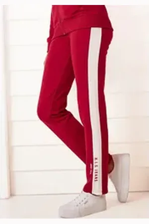 H.I.S H.I.S Relaxhose mit weißem Seitenstreifen und Logodruck, Loungeanzug rot 32/34