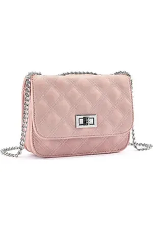 Lascana Umhängetasche Minibag, Handtasche, Henkeltasche mit Kettenhenkel, Crossbody Bag VEGAN rosa 19 cm x 14 cm x 5 cm