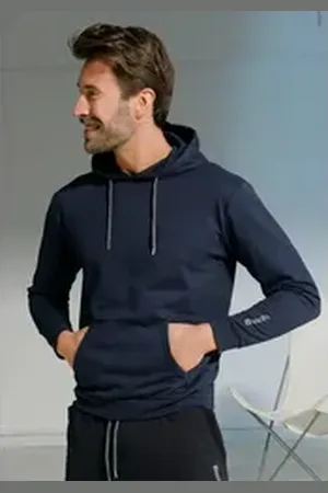 Bench Hoodie Langarm, Sweatshirt mit Rundhals und Kapuze, Baumwollmischung blau 44/46 (S)