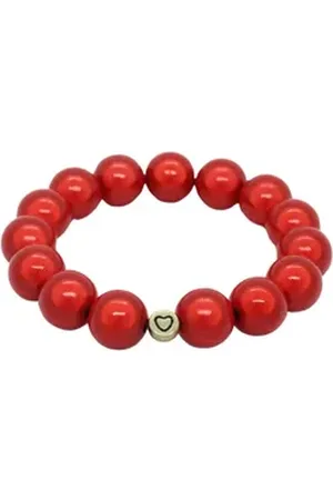 Adel Bags Perlenarmband Magic Perlenarmband aus 14 mm Perlen, Verschiedene Farben und Designs rot