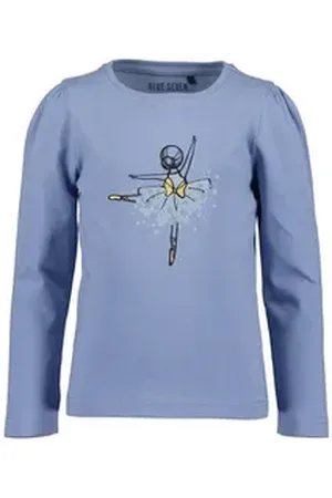 Blue Seven Langarmshirt Mädchen Langarmshirt Tänzerin hellblau (1-tlg) blau 116
