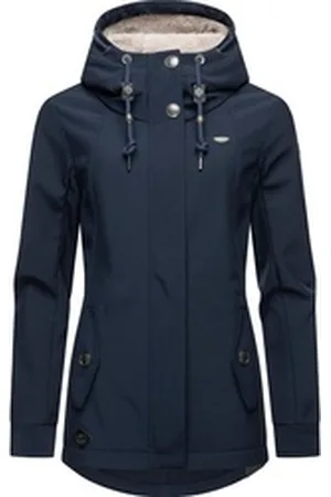 Ragwear Softshelljacke Monadde Softshell Praktische wasserabweisende Softshell Damenjacke blau L (40)