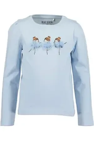 Blue Seven Langarmshirt Mädchen Langarmshirt drei Tänzerinnen hellblau (1-tlg) blau 110