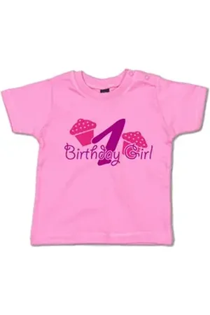G-graphics T-Shirt 1 – Birthday Girl Baby T-Shirt als Geschenk zum ersten Geburtstag rosa 18-24 Monate