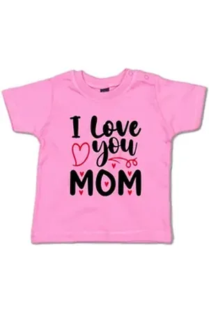 G-graphics T-Shirt I love you mom Baby T-Shirt mit Spruch als Geschenk zum Muttertag rosa 18-24 Monate