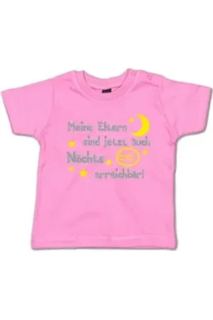 G-graphics T-Shirt Meine Eltern sind jetzt auch nachts erreichbar! Baby T-Shirt mit Spruch als Geschenk zur Geburt / Babyparty rosa 18-24 Monate