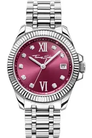 Thomas Sabo Quarzuhr DIVINE WA0407-201-212-33 MM, Armbanduhr, Damenuhr, Datum, Mineralglas mit Saphirbeschichtung silberfarben