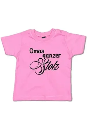 G-graphics T-Shirt Omas ganzer Stolz Baby T-Shirt mit Spruch für/von Oma & Opa rosa 18-24 Monate