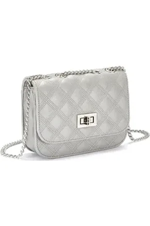 Lascana Umhängetasche Minibag, Handtasche, Henkeltasche mit Kettenhenkel, Crossbody Bag VEGAN grau 19 cm x 14 cm x 5 cm