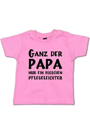 G-graphics T-Shirt Ganz der Papa – nur ein bisschen pflegeleichter Baby T-Shirt mit Spruch als Geschenk zum Vatertag rosa 18-24 Monate