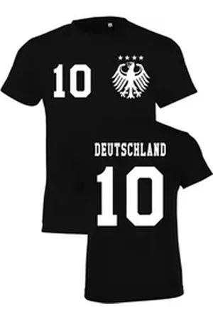 Youth Designz T-Shirt Deutschland Kinder T-Shirt im Fußball Trikot Look EM 2024 mit trendigem Motiv schwarz 96-104 (4 Jahre)