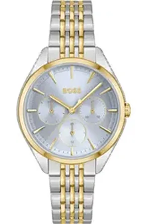 HUGO BOSS Multifunktionsuhr SAYA 1502702, Quarzuhr, Damenuhr, Armbanduhr, Glaskristalle, Edelstahlarmband silberfarben