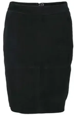 Heine Lederrock Damen Ziegenvelourslederrock, schwarz 42