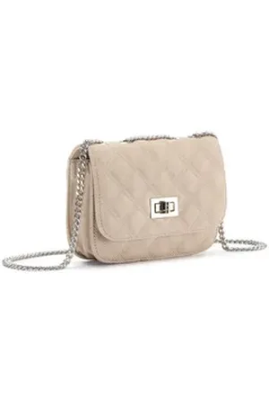 Lascana Umhängetasche Minibag, Handtasche, Henkeltasche mit Kettenhenkel, Crossbody Bag VEGAN beige 19 cm x 14 cm x 5 cm