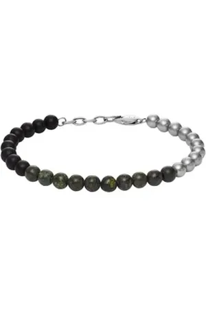 Giorgio Armani ARMANI EXCHANGE Armband Schmuck Geschenk Armschmuck Armkette Kugeln, AXG0141040, mit Achat, Serpentin grün|schwarz