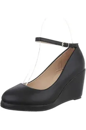 Ital-Design Damen Freizeit Schnürpumps (87118032) Keilabsatz/Wedge Keilpumps in Schwarz schwarz 40 EU