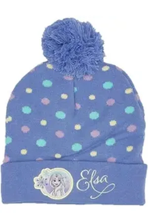 Disney Frozen Bommelmütze Eiskönigin Elsa Kinder Mädchen Winter-Mütze Bommelmütze lila 52