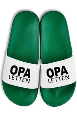 Youth Designz Herren Badelatschen "Opa Letten" Fun-Print lustig Geschenk Statement Badeschuh mit witzigen Aufdruck für Männer grün 44/45