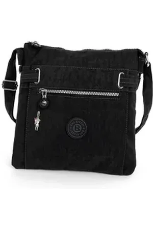 Bag Street Umhängetasche Damenhandtasche Umhängetasche (Umhängetasche), Umhängetasche Nylon, schwarz ca. 26cm x ca. 27cm schwarz