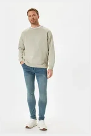 Koton Skinny-fit-Jeans Normale Leibhöhe Super Skinny blau 36/32