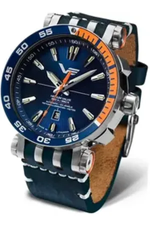 Vostok Automatikuhr Energia Rocket, 48 mm, Edelstahlgehäuse, 575A715-L, 2 Bänder (Leder & Silikon), wasserdicht bis 30 ATM