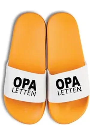 Youth Designz Herren Badelatschen "Opa Letten" Fun-Print lustig Geschenk Statement Badeschuh mit witzigen Aufdruck für Männer gelb 38/39