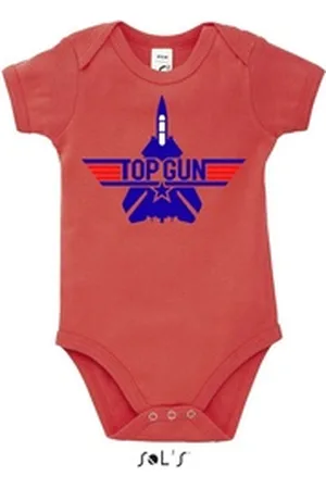 Blondie & Brownie Strampler Kinder Top Gun F-14 Tomcat 80s 90s Vintage Film Kino Maverick rot 3-6 Monate