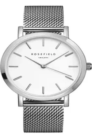 ROSEFIELD Quarzuhr Damenuhr MERCER Weiß Silber 38mm MWS-M40 silberfarben