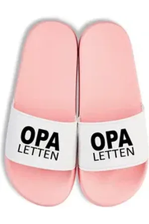 Youth Designz Herren Badelatschen "Opa Letten" Fun-Print lustig Geschenk Statement Badeschuh mit witzigen Aufdruck für Männer rosa 44/45
