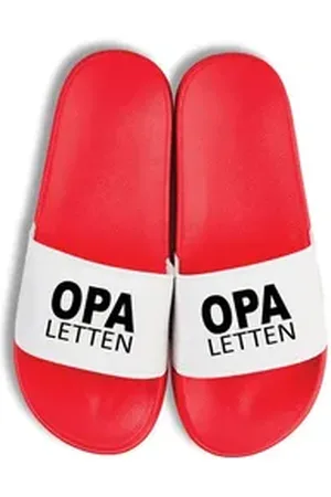 Youth Designz Herren Badelatschen "Opa Letten" Fun-Print lustig Geschenk Statement Badeschuh mit witzigen Aufdruck für Männer rot 40/41