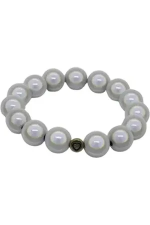 Adel Bags Perlenarmband Magic Perlenarmband aus 14 mm Perlen, Verschiedene Farben und Designs silberfarben
