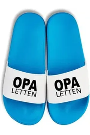Youth Designz Herren Badelatschen "Opa Letten" Fun-Print lustig Geschenk Statement Badeschuh mit witzigen Aufdruck für Männer blau 40/41