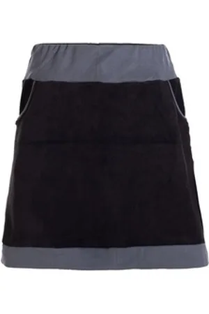 Vishes Minirock Thermorock warmer Damen Winterrock kurz Minirock aus ECO-Fleece Hippie, Retro Style grau|schwarz 46-48