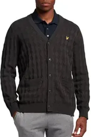 Lyle & Scott Cardigan Herren, Klassisch Mit Argyle Muster grau S