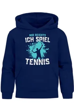 MoonWorks Hoodie Kinder Hoodie Jungen Tennis Sport Hobby Spruch Mir reichts ich spiel blau 164