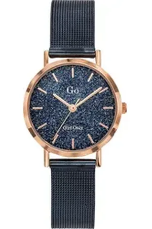 GO Girl Only Quarzuhr Damen Armbanduhr blau Analog, (Analoguhr), Damenuhr rund, klein (ca. 30mm), Edelstahlarmband blau, Casual blau