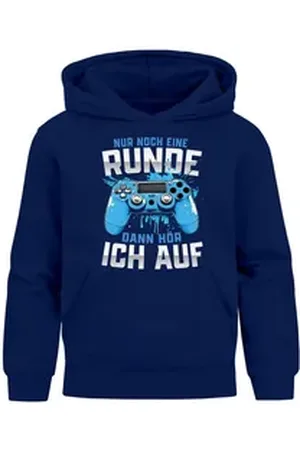 MoonWorks Hoodie Kinder Hoodie Jungen Gaming Aufdruck Spruch lustig Konsole blau 164