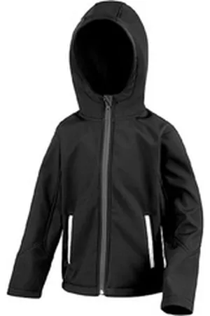 Result Softshelljacke Kinder Soft Shell Jacke für Mädchen u. Jungen - 3 bis 14 Jahre wasserdicht (8000mm) schwarz XS (3/4 Jahre)