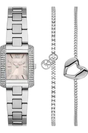 Michael Kors Quarzuhr PETITE EMERY MK7514SET, (Set, 3-tlg., mit 2 Armbändern), Armbanduhr, Damenuhr, Edelstahlarmband, Geschenkidee silberfarben