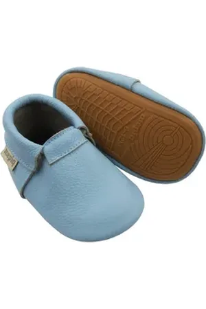 Yalion Mepiq Gummisohle Krabbelschuhe Baby Lauflernschuhe lederpatschen Jungen Krabbelschuh 100% Leder blau 23-24 EU
