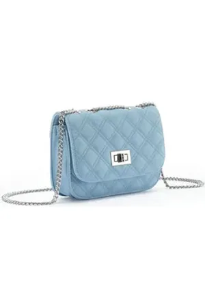Lascana Umhängetasche Minibag, Handtasche, Henkeltasche mit Kettenhenkel, Crossbody Bag VEGAN blau 19 cm x 14 cm x 5 cm