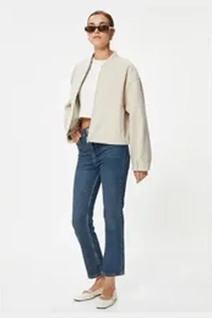 Koton 5-Pocket-Jeans Normale Leibhöhe Kick Flare blau 32/32