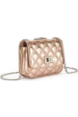 Lascana Umhängetasche Minibag, Handtasche, Henkeltasche mit Kettenhenkel, Crossbody Bag VEGAN goldfarben 19 cm x 14 cm x 5 cm