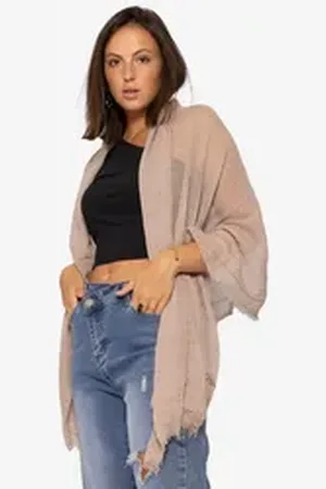 SASSYCLASSY Schal Weicher Schal aus hochwertigem Baumwolle Unifarben, Vielseitiges Tuch aus flauschigem Musselin mit ausgefransten Enden