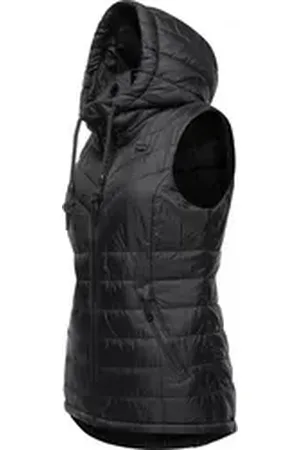 Ragwear Steppweste Lucinda Vest Weich gefütterte Damen-Weste mit Kapuze schwarz XL (42)
