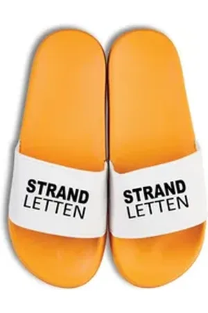 Youth Designz Herren Damen Badelatschen "Strand Letten" Fun-Print stylisch Geschenk Badeschuh mit coolen Aufdruck für Männer und Frauen um ein Statement zu setzen gelb 42/43